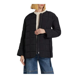 CO Women's Black Belted Quilted Jacket Size Large